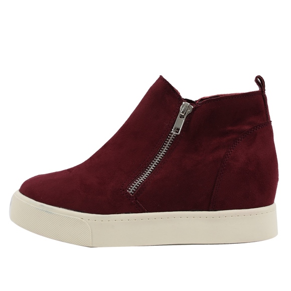Vino Faux Suede Hidden Wedge Rubber Sole Sneaker - Picture 2 of 7